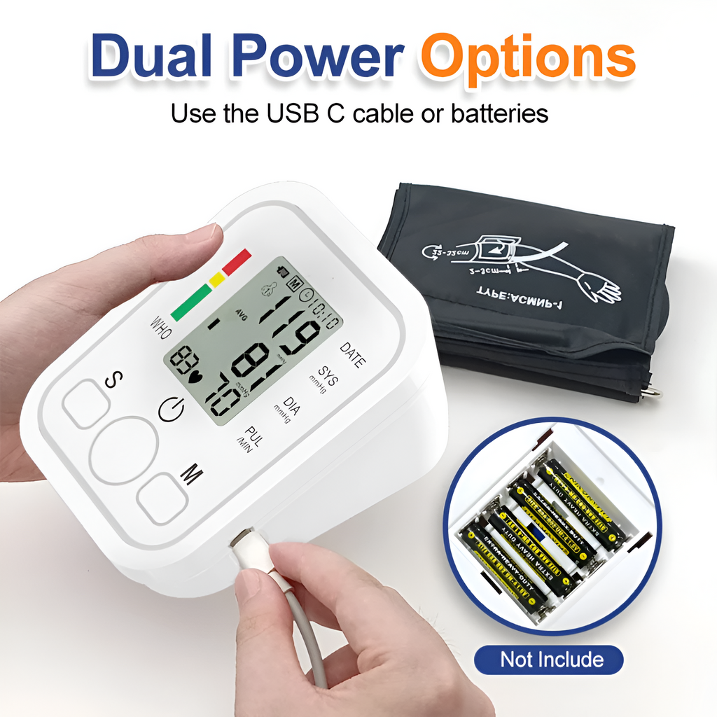 AsapCare Fully Automatic Digital Upper Arm Blood Pressure Monitor | Voice Broadcast & 2-User Memory