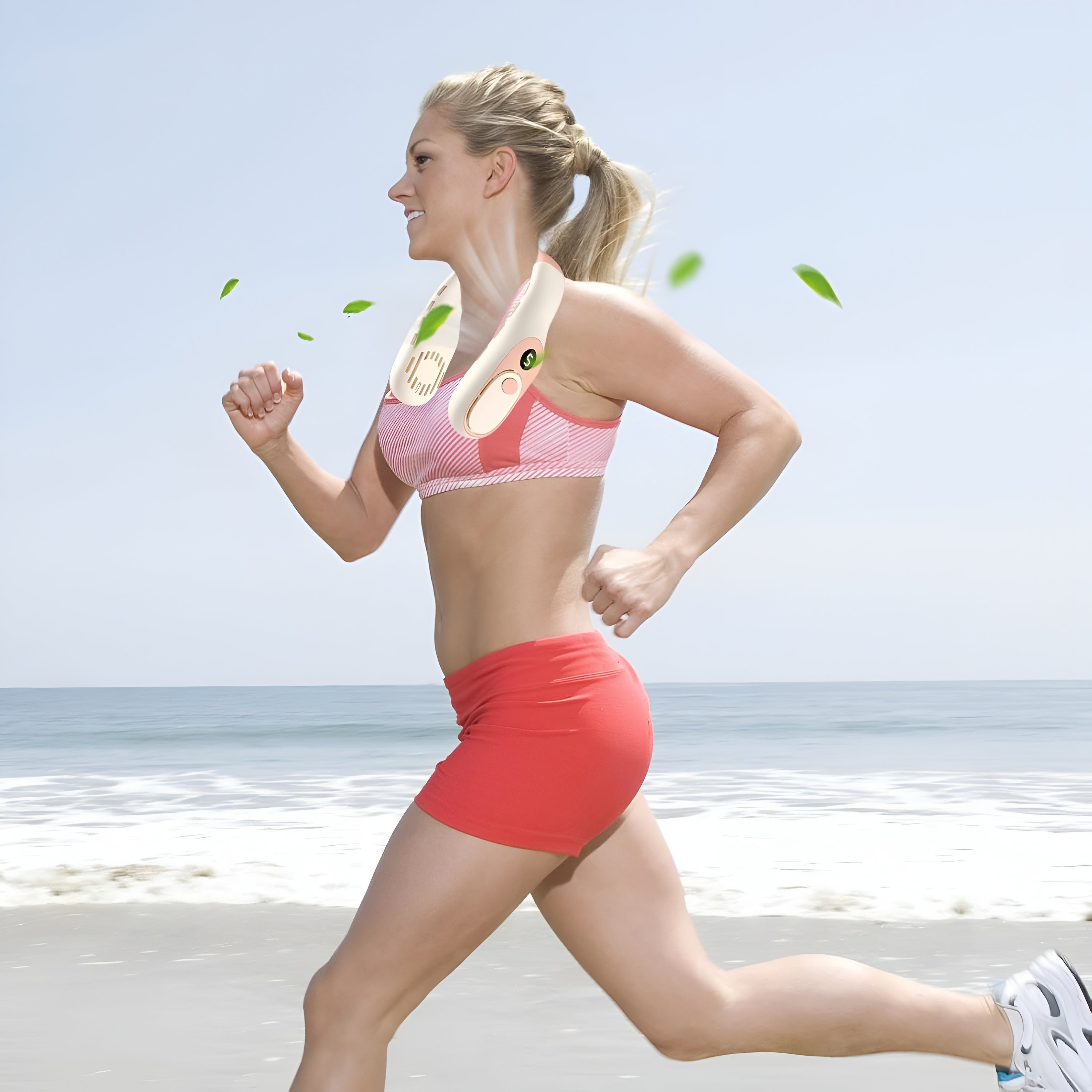 AsapCare Wearable Hands-Free Personal Neck Fan - Rechargeable, LED Display, Quiet Cooling, Large Capacity Battery (5W)