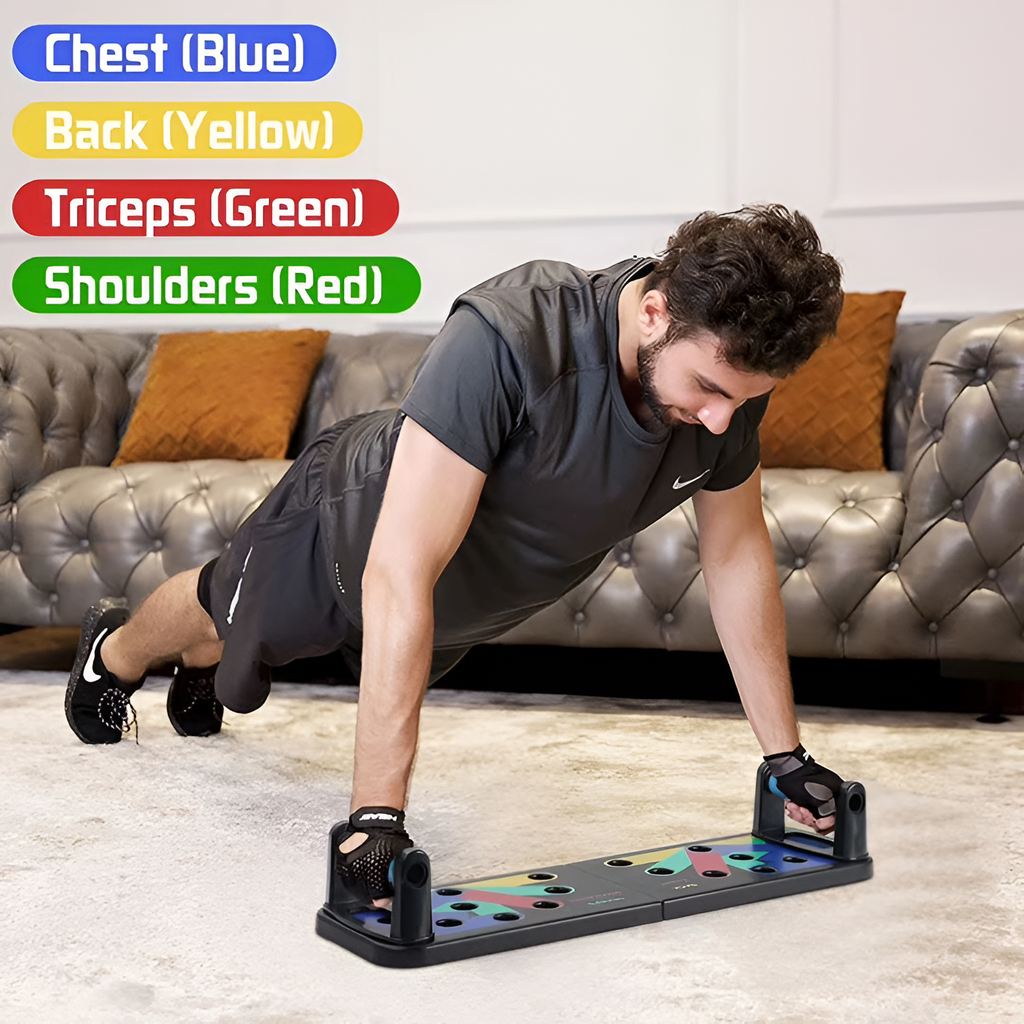 AsapCare 9-in-1 Color-Coded Push-Up Board System | Home Gym Strength Training