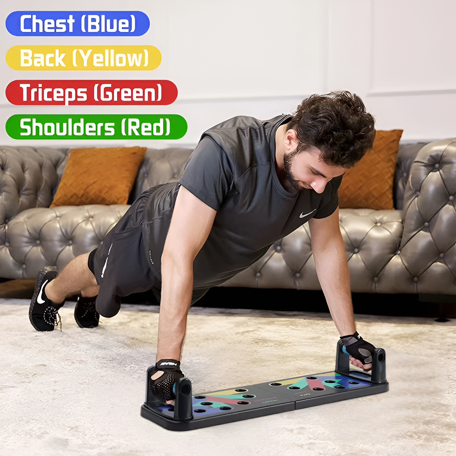 AsapCare 9-in-1 Color-Coded Push-Up Board System | Home Gym Strength Training