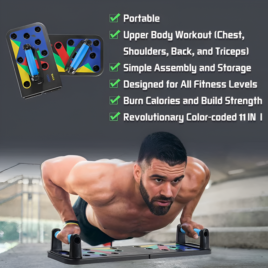AsapCare 9-in-1 Color-Coded Push-Up Board System | Home Gym Strength Training