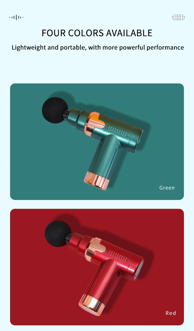 Deep Tissue Massage Gun - 6 Speed Levels & 4 Interchangeable Heads for Muscle Recovery