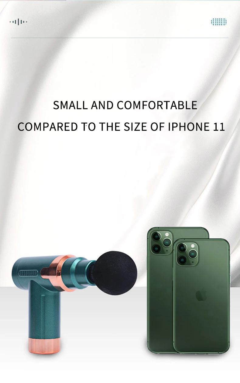 Deep Tissue Massage Gun - 6 Speed Levels & 4 Interchangeable Heads for Muscle Recovery