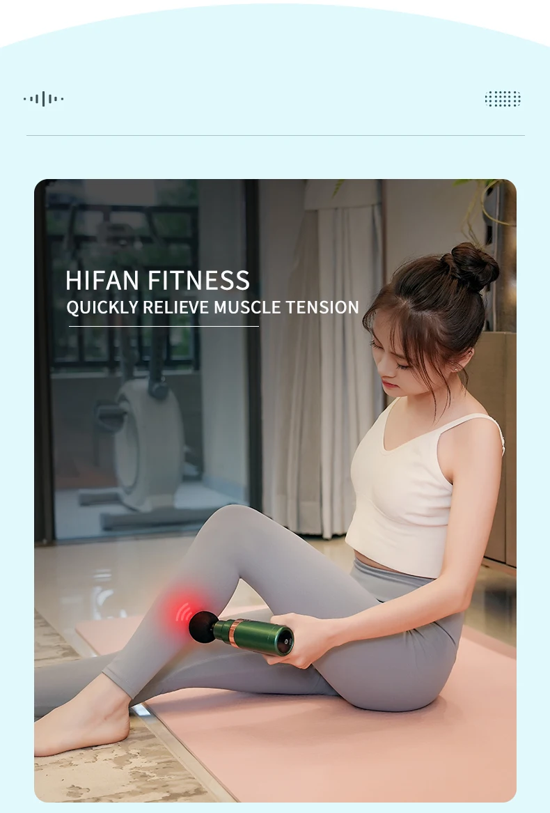 Deep Tissue Massage Gun - 6 Speed Levels & 4 Interchangeable Heads for Muscle Recovery