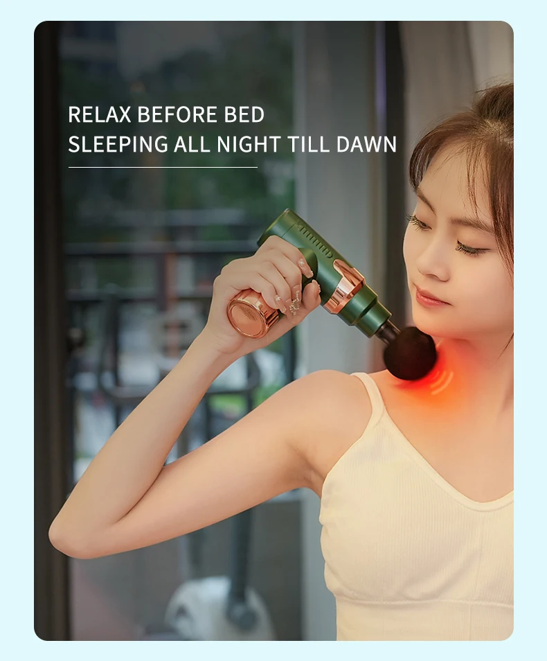 Deep Tissue Massage Gun - 6 Speed Levels & 4 Interchangeable Heads for Muscle Recovery