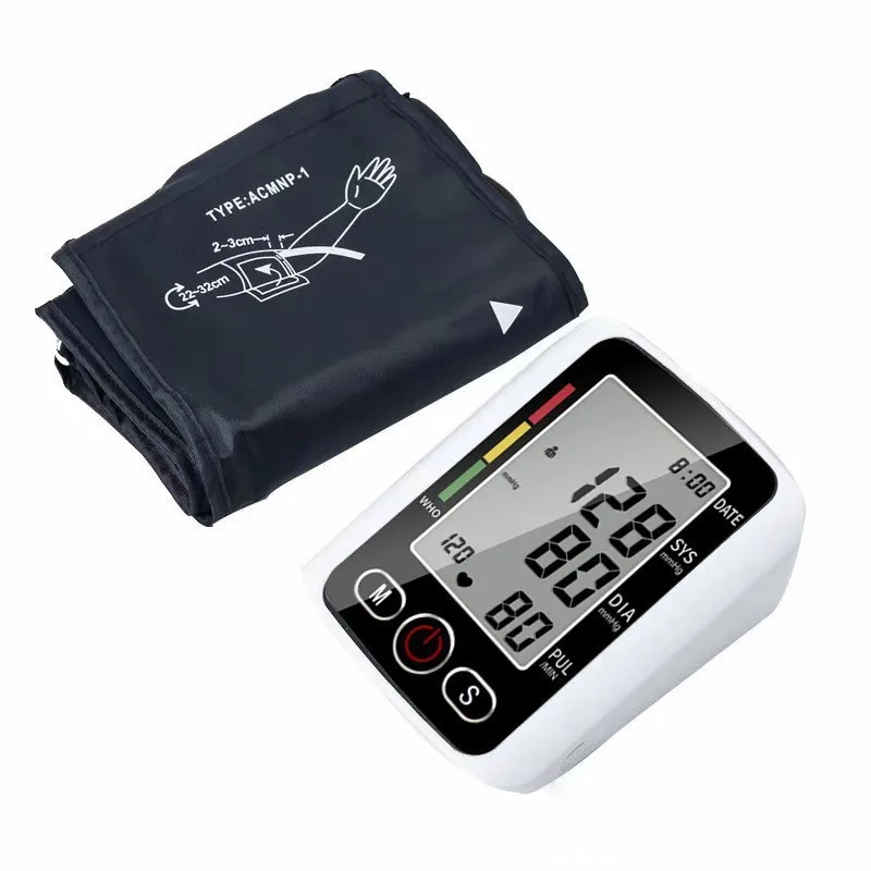 Upper Arm Blood Pressure Monitor - Digital Sphygmomanometer with Large LCD Display