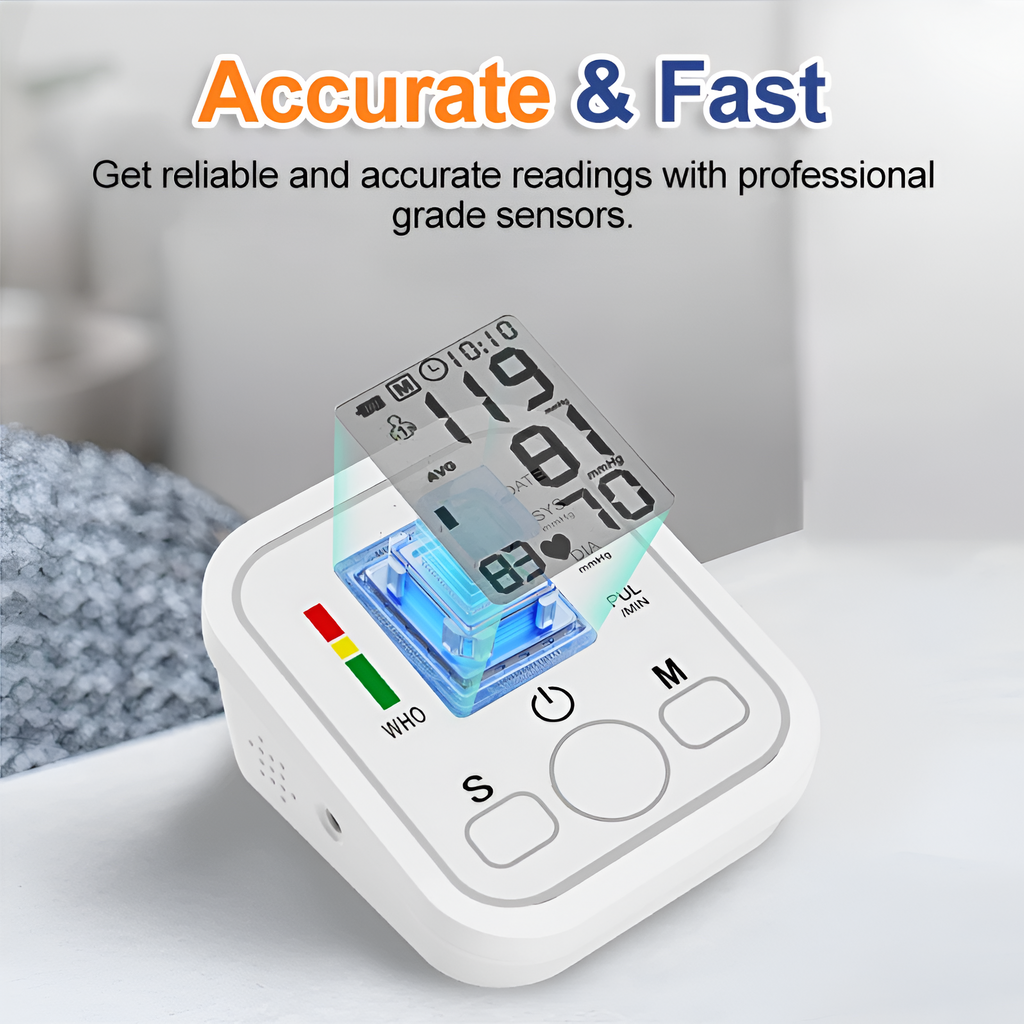 AsapCare Fully Automatic Digital Upper Arm Blood Pressure Monitor | Voice Broadcast & 2-User Memory