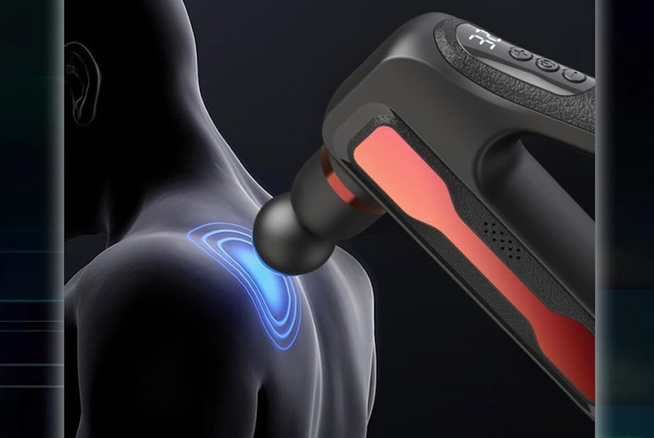 AsapCare Deep Tissue Massage Gun - Powerful Muscle Massager with 8 Attachments - Grey