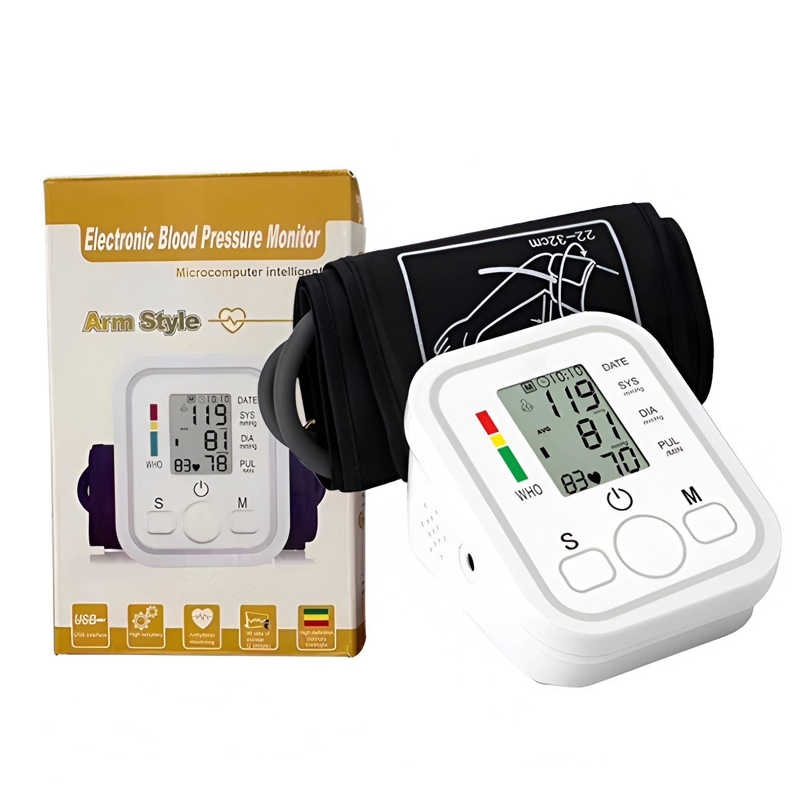 AsapCare Fully Automatic Digital Upper Arm Blood Pressure Monitor | Voice Broadcast & 2-User Memory