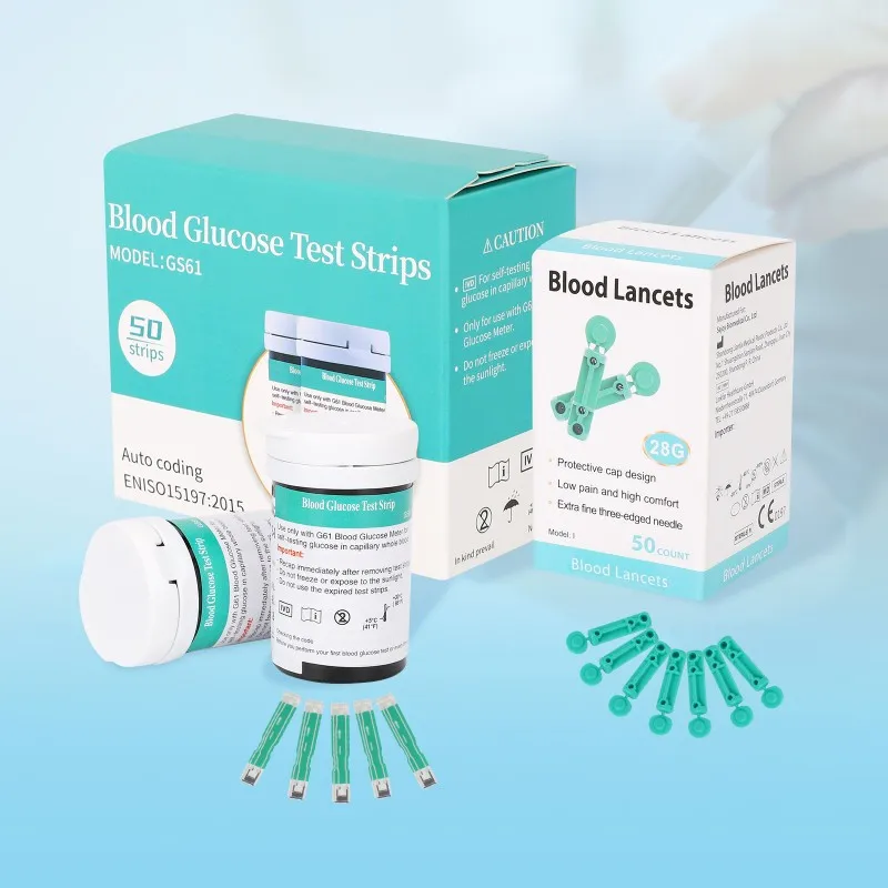 Complete IVD Blood Glucose Monitoring Kit – Includes 50 Test Strips & 50 Lancets for Accurate Diabetes Management