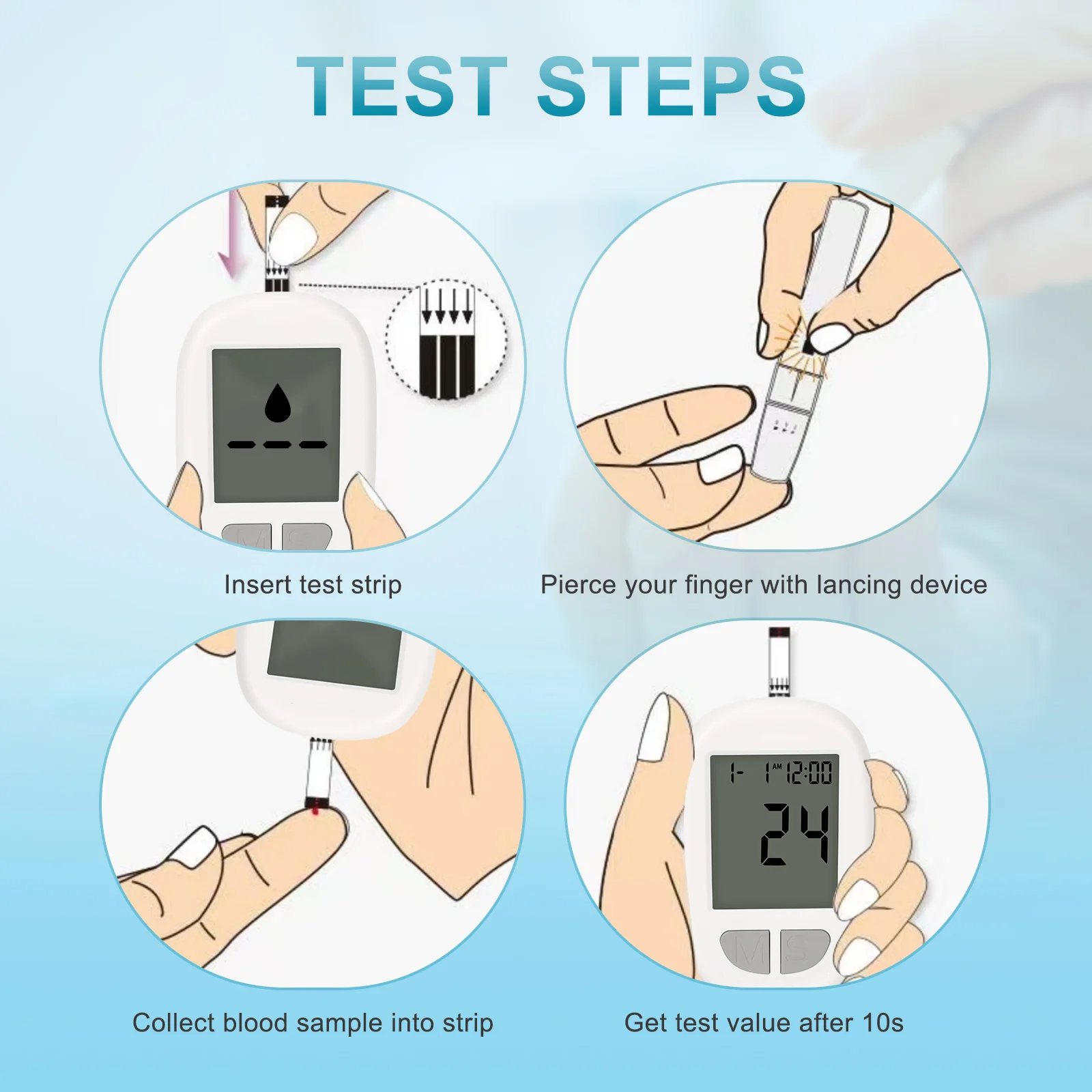Complete IVD Blood Glucose Monitoring Kit – Includes 50 Test Strips & 50 Lancets for Accurate Diabetes Management