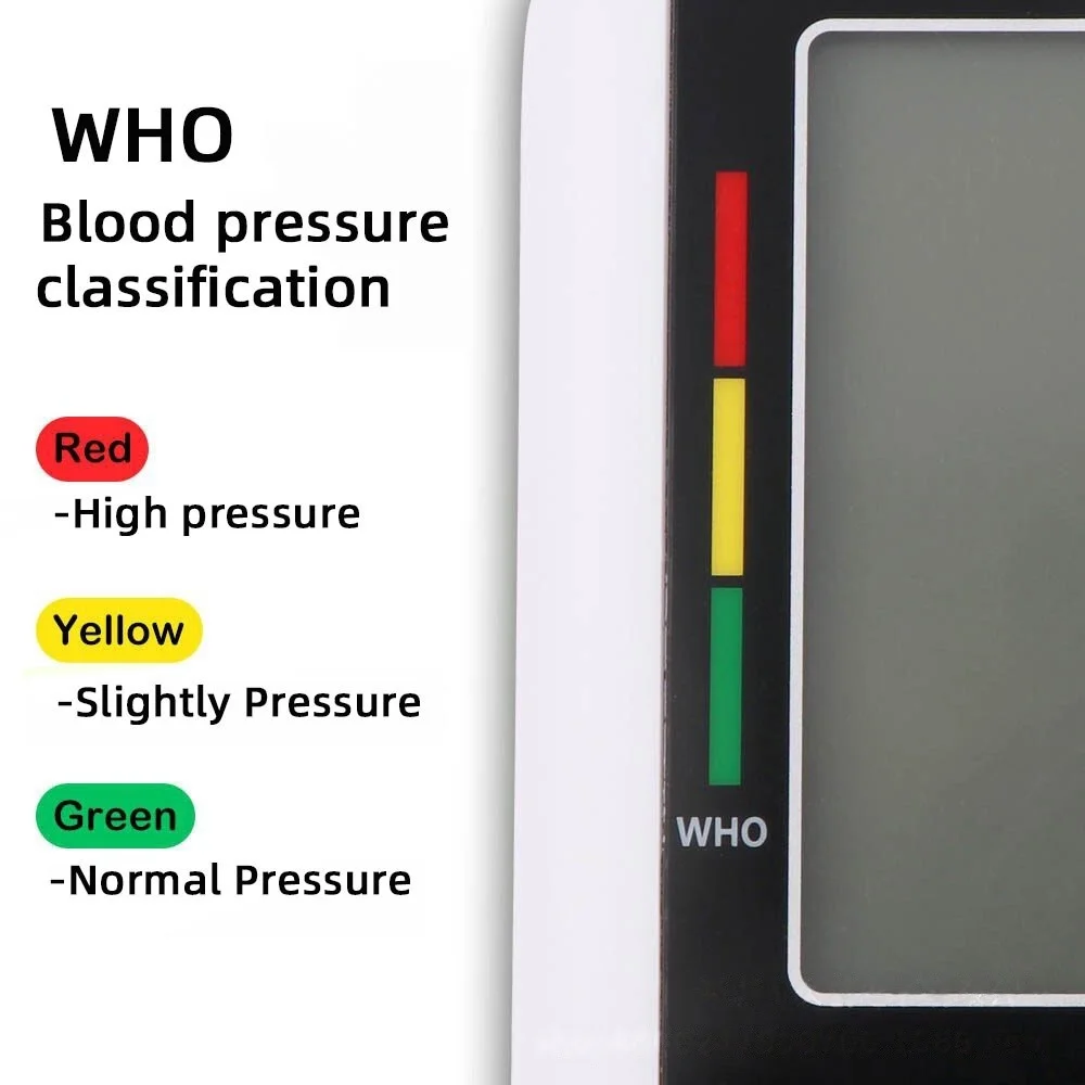 Upper Arm Blood Pressure Monitor - Digital Sphygmomanometer with Large LCD Display
