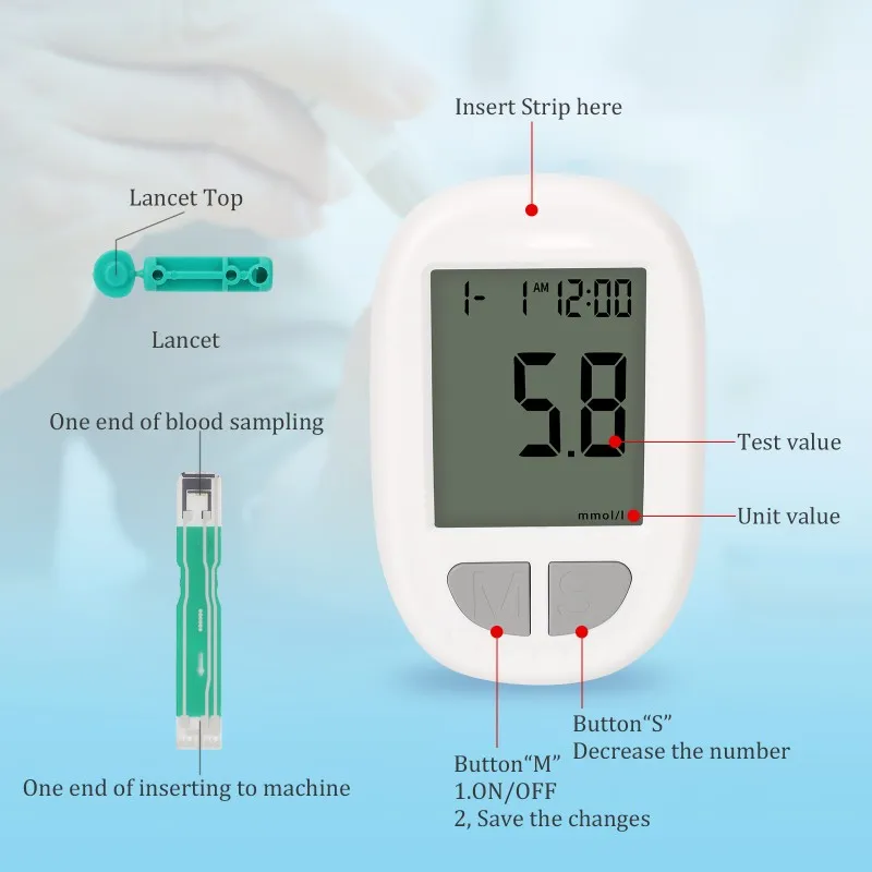 Complete IVD Blood Glucose Monitoring Kit – Includes 50 Test Strips & 50 Lancets for Accurate Diabetes Management