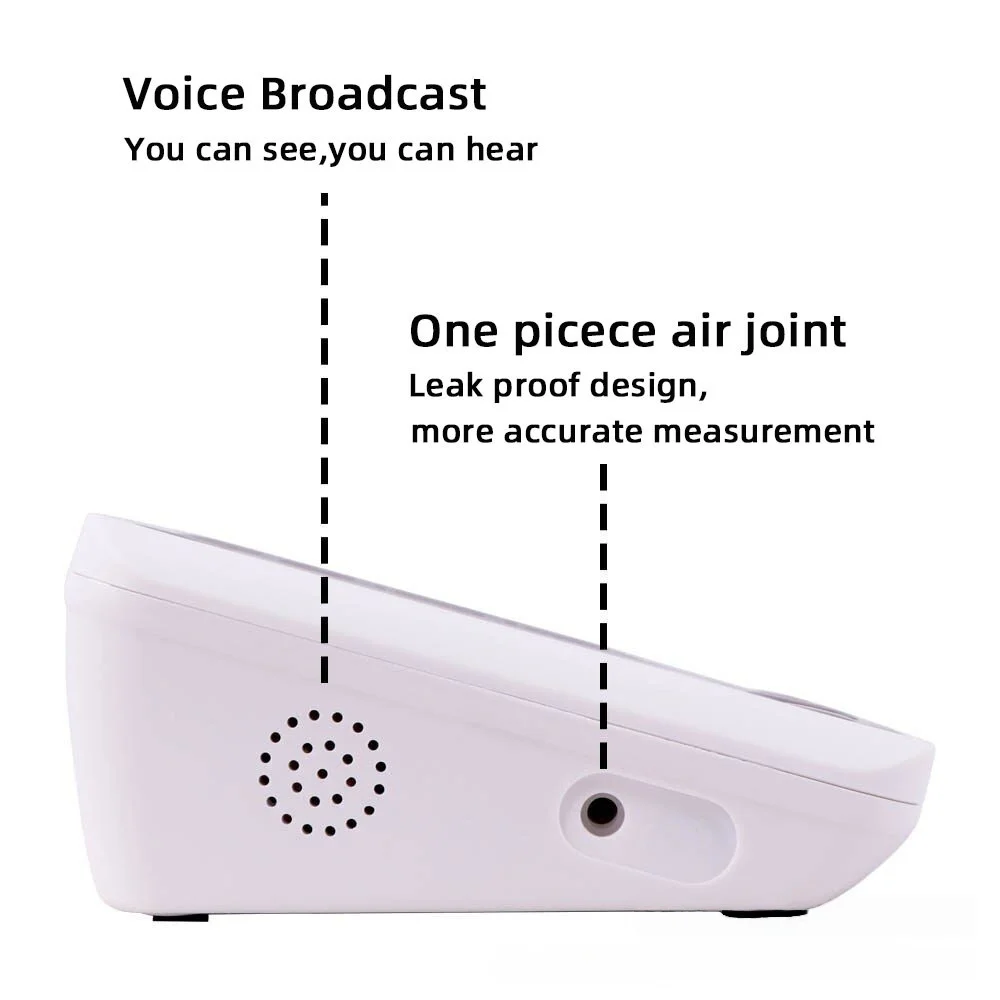 Upper Arm Blood Pressure Monitor - Digital Sphygmomanometer with Large LCD Display
