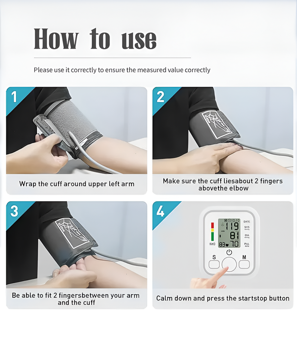 AsapCare Fully Automatic Digital Upper Arm Blood Pressure Monitor | Voice Broadcast & 2-User Memory